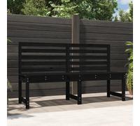 vidaXL Garden Bench Black 157.5 cm Solid Wood Pine