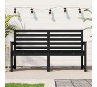 vidaXL Garden Bench Black 159.5x48x91.5 cm Solid Wood Pine UK