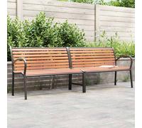 vidaXL Garden Bench Outdoor Bench Seat Brown Wood and Powder-coated Steel