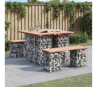 (brown, 100 x 102 x 72 cm) vidaXL Garden Bench Park Outdoor Bench Seat Gabion Design Solid Wood Douglas