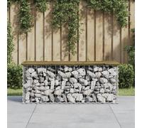 (dark brown, 103 x 31,5 x 42 / 100 x 30 x 40 cm) vidaXL Garden Bench Park Outdoor Bench Seat Gabion Design Solid Wood Pine