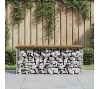 (dark brown, 103 x 44 x 42 / 100 x 40 x 40 cm) vidaXL Garden Bench Park Outdoor Bench Seat Gabion Design Solid Wood Pine