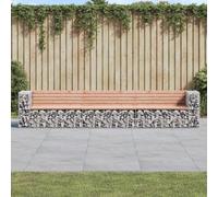 vidaXL Garden Bench Gabion Design 347x71x65.5 cm Solid Wood Douglas