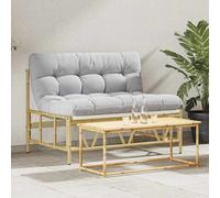 Outdoor Seating Light grey Steel Patio Seating Garden Furniture vidaXL