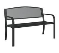 vidaXL Garden Bench Patio Park Bench Picnic Outdoor Bench Seat Black Steel
