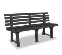 vidaXL Garden Bench Plastic Anthracite Outdoor Furniture Backyard Seating