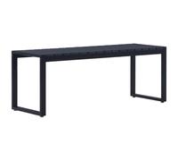 vidaXL Garden Bench PS Board in Black, Iron Frame, Contemporary Design, Comfortably Cosy, Easy Assembly, Outdoor seating