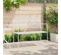 Garden Bench Steel White 103.5x51.5x90cm Outdoor 2-Seater Steel Powdercoat