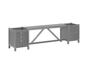 vidaXL Garden Bench with 2 Planters 150cm Solid Acacia Wood Grey