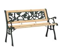 vidaXL Garden Bench with Cushion Brown 116 x 54 x 73 cm Wood, Garden and Terrace, Modern Rectangular Bench, Durable Outdoor Seating, Weather-Resistant