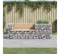 (natural pine) vidaXL Garden Bench Patio Park Bench with Gabion Basket Impregnated Wood Pine