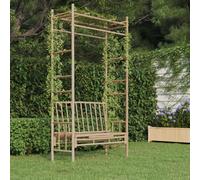 vidaXL Garden Bench with Pergola 116 cm Bamboo Outdoor Seating Bench Chair