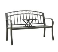 vidaXL Garden Bench with Table Grey 120 cm Steel