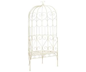 vidaXL Garden Bench, Wrought Iron Antique White, 95 cm width, Robust Outdoor Seating, Easy Assembly with Vintage Aesthetic Appeal