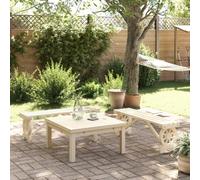 vidaXL Garden Benches 2 pcs Solid Wood Fir
