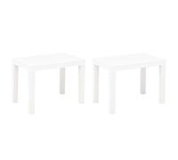 vidaXL Garden Benches 2 pcs White Plastic