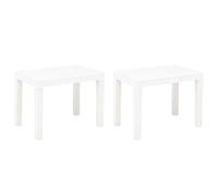 vidaXL 2x Garden Benches White Plastic Outdoor Patio Backyard Seat Furniture