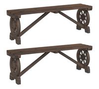 vidaXL Garden Benches Park Bench Seat Patio Outdoor Bench 2 pcs Solid Wood Fir