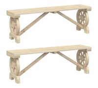 vidaXL Garden Benches Patio Bench Seat Outdoor Bench 2 pcs Solid Wood Fir