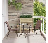 vidaXL Garden Bistro Set 3 pcs Brown Steel, Brown