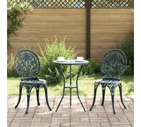 vidaXL Garden Bistro Set 3 pcs Green Aluminium