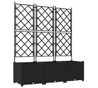 vidaXL garden black rectangular planter box - 120x40x143 cm durable matte finish with trellis for indoor/outdoor climbing plants