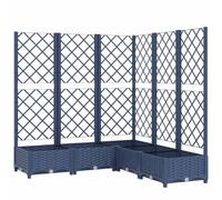 vidaXL Garden Planter with Trellis, Plant Pot for Patio Balcony, Flower Pot for Flower Herb Plant Vegetables, Outdoor Planter Box, Blue Grey PP