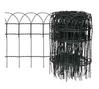 vidaXL Garden Border Fence Powder-coated Iron 10x0.4 m NEW