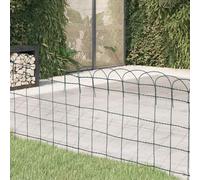 vidaXL Garden Border Fence Powder-coated Iron 25x0.65 m, Green