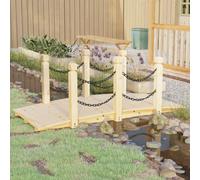 vidaXL Garden Bridge with Chain Railings 150x67x56cm Solid Wood Spruce
