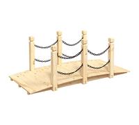 vidaXL Garden Bridge with Chain Railings, Solid Spruce Wood, 150x67x56cm, Romantic Charm, Untreated Natural Wood, Ideal for Gardens and Farms