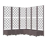 vidaXL Brown Garden Planter with Integrated Trellis - Weather-Resistant Polypropylene Material with Spacious Design for Outdoor Use (120x120x121.5 cm)
