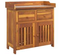 vidaXL Garden Cabinet Beige 78 x 36.5 x 78cm Solid Acacia Wood, Garden and Terra