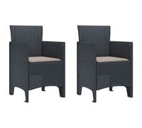 vidaXL Garden Chair 2 pcs Anthracite 53 x 49 x 85 cm Polypropylene