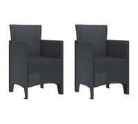 vidaXL Garden Chair 2 pcs Anthracite 53 x 49 x 85 cm Polypropylene