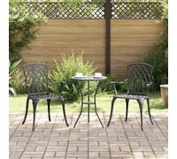 vidaXL Garden Chair 2 pcs Black 53 x 51 x 88.5cm Aluminium