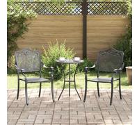 vidaXL Garden Chair 2 pcs Black 55 x 56.5 x 91cm Aluminium