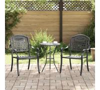 vidaXL Garden Chair 2 pcs Black 55 x 56.5 x 91cm Aluminium