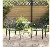 Garden Chair Set 2pcs Black Aluminium 56x55x92.5cm Vintage Terrace Seats Outdoor