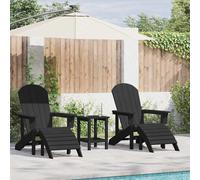 vidaXL Garden Chair 2 pcs Black 83 x 74 x 92 cm Polyethylene