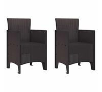 vidaXL Garden Chair 2 pcs Brown 53 x 49 x 85 cm Polypropylene