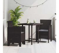 vidaXL Garden Chair 2 pcs Brown 53 x 49 x 85 cm PP