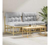 vidaXL Garden Chair 2 pcs Light grey 75 x 75 x 71 cm Steel