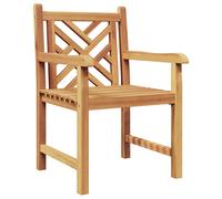 Garden Chair Set of 2 Solid Teak Wood Brown 58x60x90 cm Ergonomic Armrest Lounge
