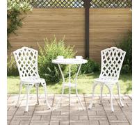 vidaXL Garden Chair 2 pcs White 39 x 40 x 87cm Aluminium