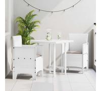 Garden Chair 2pc White Polypropylene Stackable Outdoor Seat 53x49x85 cm-Cushion