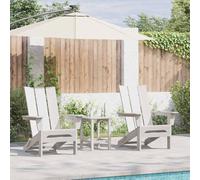 vidaXL Garden Chair 3 pcs White 80.5 x 74.5 x 92 cm Polyethylene