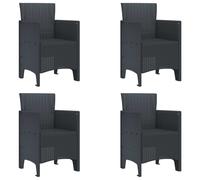 vidaXL Garden Chair 4 pcs Anthracite 53 x 49 x 85 cm Polypropylene