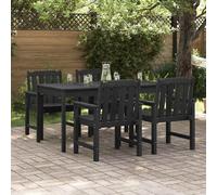 vidaXL Garden Chair 4 pcs Black 65.5 x 59 x 88 cm Polyethylene