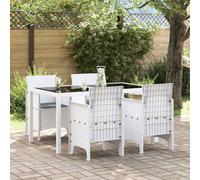 Garden Chair White Polypropylene Rattan-Style 53 x 49 x 85 cm Stackable UVproof+